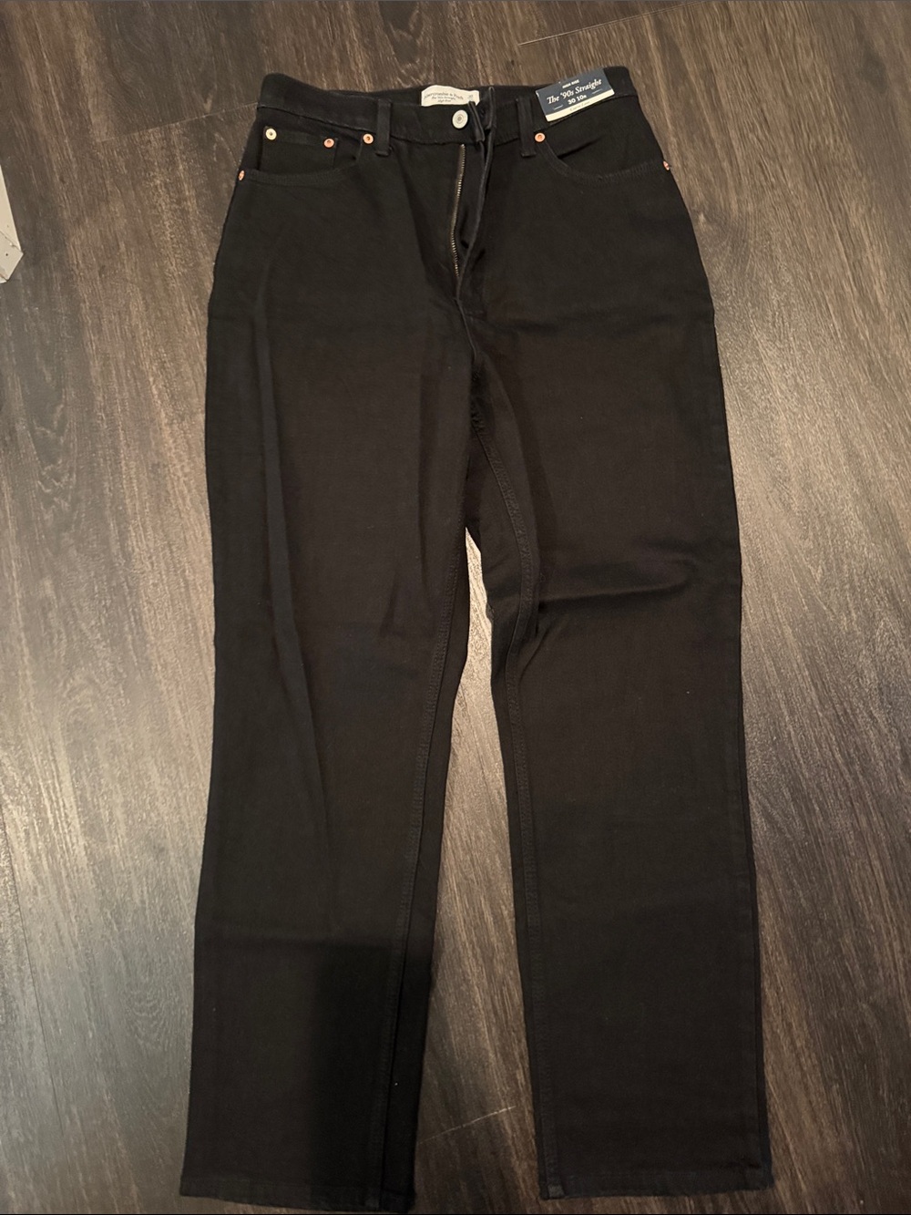 Abercrombie & Fitch Black High-Rise '90s Straight Jeans
